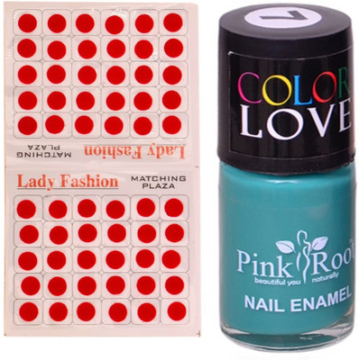 

Pink Root Nail Polish No. 07 (15ml) Lady Fashion No. 09 Red Bindi(Set of 2)