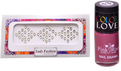 

Pink Root Nail Polish No. 13 (15ml) Lady Fashion No. 06 Stone Bindi(Set of 2)