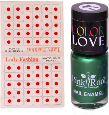 

Pink Root Nail Polish No. 22 (15ml) Lady Fashion No. 08 Red Bindi(Set of 2)