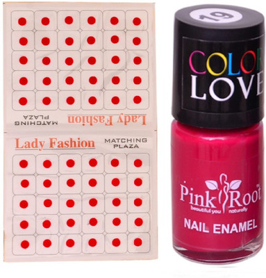

Pink Root Nail Polish No. 18 (15ml) Lady Fashion No. 08 Red Bindi(Set of 2)