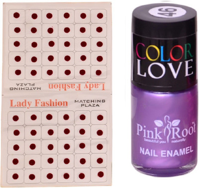 

Pink Root Nail Polish No. 46 (15ml) Lady Fashion No. 12 Maroon Bindi(Set of 2)