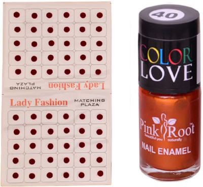 

Pink Root Nail Polish No. 40 (15ml) Lady Fashion No. 12 Maroon Bindi(Set of 2)