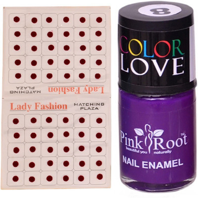 

Pink Root Nail Polish No. 08 (15ml) Lady Fashion No. 12 Maroon Bindi(Set of 2)
