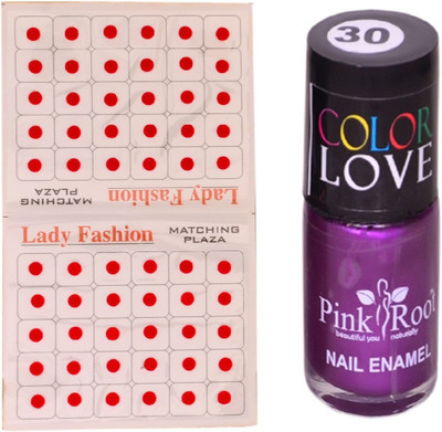 

Pink Root Nail Polish No. 30 (15ml) Lady Fashion No. 08 Red Bindi(Set of 2)