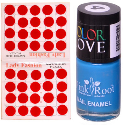 Pink Root Nail Polish No. 04 (15ml) Lady Fashion No. 07 Red Bindi(Set of 2)
