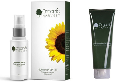 

Organic Sunscreen Spf 30 + Skin Lightening Face Wash(Set of 2)