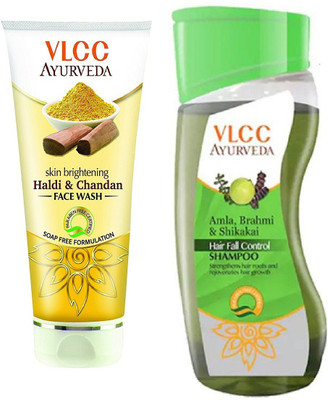 

VLCC Ayurveda Smooth & Shine Shampoo 100ml + Haldi & Chandan Face wash 100ml(Set of 2)