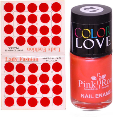 

Pink Root Nail Polish No. 12 (15ml) Lady Fashion No. 07 Red Bindi(Set of 2)