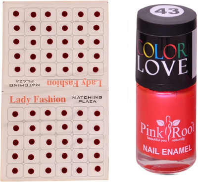 

Pink Root Nail Polish No. 43 (15ml) Lady Fashion No. 12 Maroon Bindi(Set of 2)