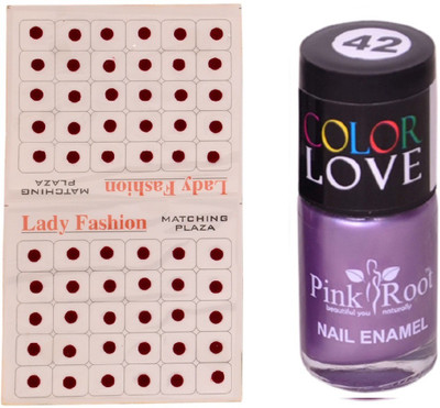 

Pink Root Nail Polish No. 42 (15ml) Lady Fashion No. 12 Maroon Bindi(Set of 2)