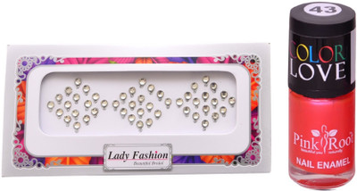 

Pink Root Nail Polish No. 43 (15ml) Lady Fashion No. 06 Stone Bindi(Set of 2)