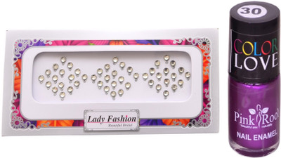 

Pink Root Nail Polish No. 30 (15ml) Lady Fashion No. 06 Stone Bindi(Set of 2)