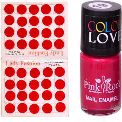 

Pink Root Nail Polish No. 18 (15ml) Lady Fashion No. 07 Red Bindi(Set of 2)