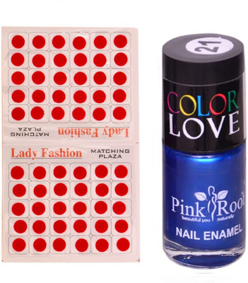 

Pink Root Nail Polish No. 21 (15ml) Lady Fashion No. 09 Red Bindi(Set of 2)