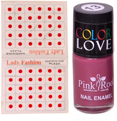 

Pink Root Nail Polish No. 13 (15ml) Lady Fashion No. 08 Red Bindi(Set of 2)