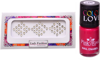 

Pink Root Nail Polish No. 18 (15ml) Lady Fashion No. 06 Stone Bindi(Set of 2)