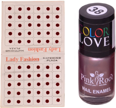 

Pink Root Nail Polish No. 38 (15ml) Lady Fashion No. 12 Maroon Bindi(Set of 2)
