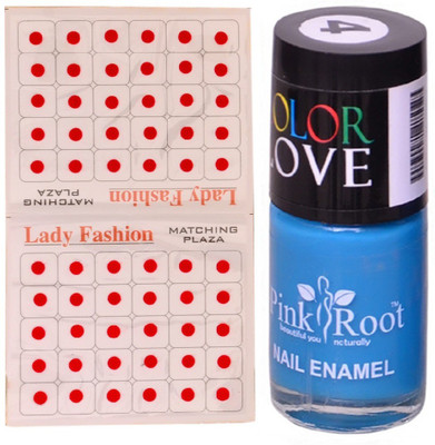 

Pink Root Nail Polish No. 04 (15ml) Lady Fashion No. 08 Red Bindi(Set of 2)