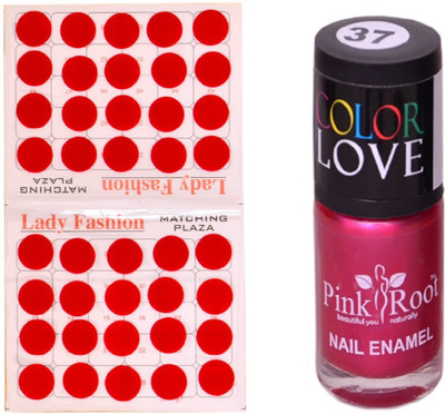 

Pink Root Nail Polish No. 37 (15ml) Lady Fashion No. 07 Red Bindi(Set of 2)