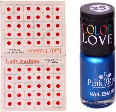 Pink Root Nail Polish No. 25 (15ml) Lady Fashion No. 08 Red Bindi(Set of 2)