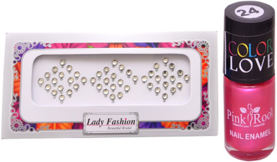 

Pink Root Nail Polish No. 24 (15ml) Lady Fashion No. 06 Stone Bindi(Set of 2)