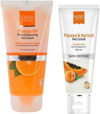 

VLCC Orange face wash 150ml + papaya & apricot scrub 80gm(Set of 2)