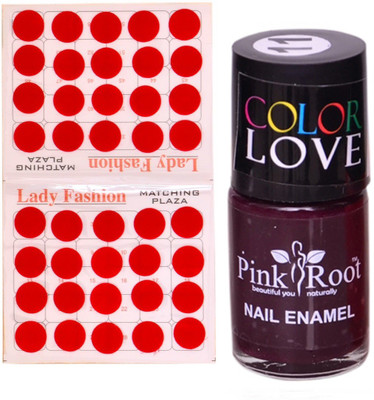 

Pink Root Nail Polish No. 11 (15ml) Lady Fashion No. 07 Red Bindi(Set of 2)