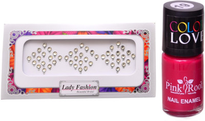 

Pink Root Nail Polish No. 19 (15ml) Lady Fashion No. 06 Stone Bindi(Set of 2)