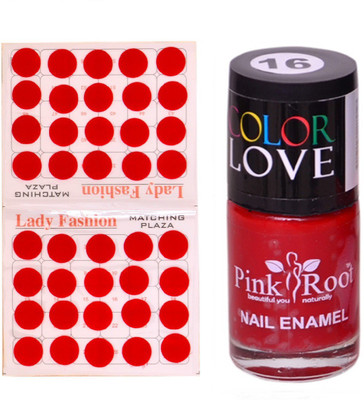 

Pink Root Nail Polish No. 16 (15ml) Lady Fashion No. 07 Red Bindi(Set of 2)