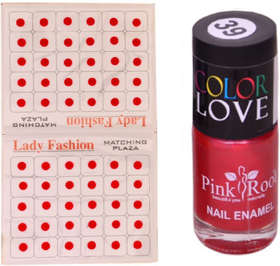 

Pink Root Nail Polish No. 39 (15ml) Lady Fashion No. 08 Red Bindi(Set of 2)