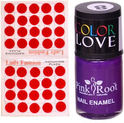 

Pink Root Nail Polish No. 08 (15ml) Lady Fashion No. 07 Red Bindi(Set of 2)