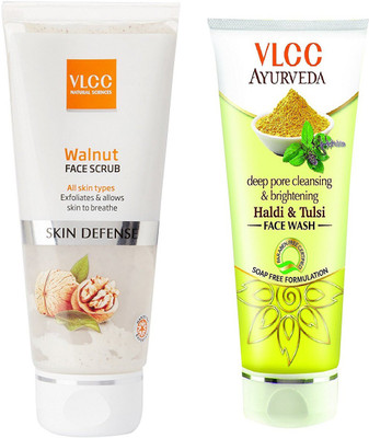 

VLCC Walnut scrub 80gm + Haldi tulsi face wash 100ml(Set of 2)