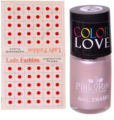 

Pink Root Nail Polish No. 10 (15ml) Lady Fashion No. 08 Red Bindi(Set of 2)