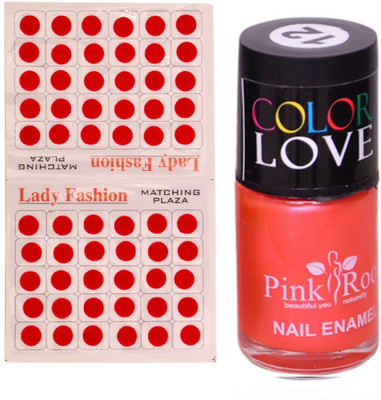 

Pink Root Nail Polish No. 12 (15ml) Lady Fashion No. 09 Red Bindi(Set of 2)