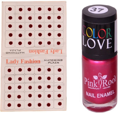 

Pink Root Nail Polish No. 37 (15ml) Lady Fashion No. 12 Maroon Bindi(Set of 2)