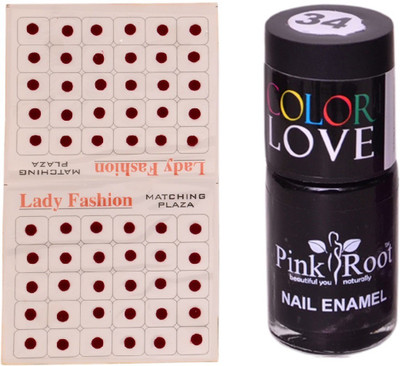 

Pink Root Nail Polish No. 34 (15ml) Lady Fashion No. 12 Maroon Bindi(Set of 2)