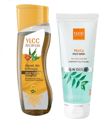 

VLCC Ayurveda Intense nourishing shampoo 100ml + Melia face wash 80ml(Set of 2)