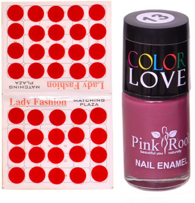 

Pink Root Nail Polish No. 13 (15ml) Lady Fashion No. 07 Red Bindi(Set of 2)