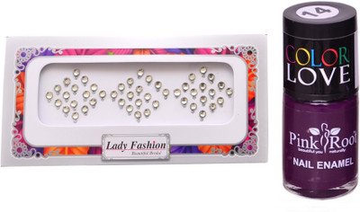 

Pink Root Nail Polish No. 14 (15ml) Lady Fashion No. 06 Stone Bindi(Set of 2)