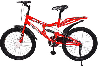 

Mustang® Vigour Fox Shox Flyingbird Bike For Kids of Age 5-8Yrs Red&Black 16 T Recreation Cycle(Single Speed, Multicolor), Black;red