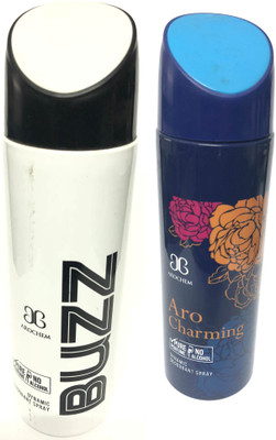 

Arochem Buzz and Charming Deodorant Spray - For Men & Women(400 ml, Pack of 2)