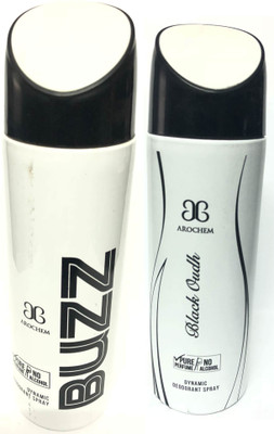 

Arochem Buzz and Black oudh Deodorant Spray - For Men & Women(400 ml, Pack of 2)