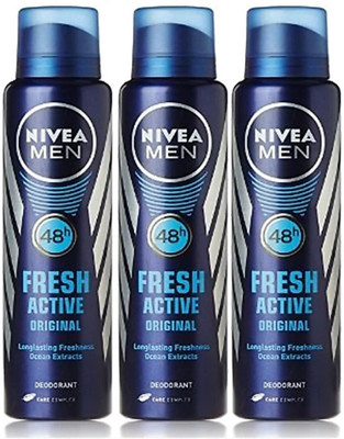 

Nivea men Fresh Ocean Deodorant Spray 150ML Each (Pack of 3) Deodorant Spray - For Men(150 ml, Pack of 3)