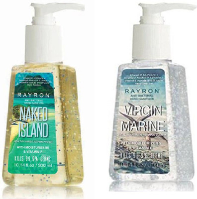 

Rayron Hand Sanitizer Combo Pack of 2 Naked Island 300ml and Virgin Marine 300ml(600 ml, Bottle, Pack of 2)