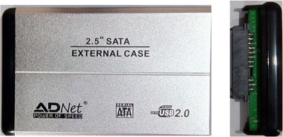 

Adnet Usb 2.0 Sata Case Casing Enclosure 2.5 inch 2.5 External Hard Drive enclosure(For Laptop, Silver)