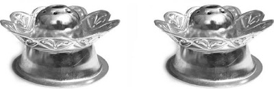upalabdh 2 PCs Agarbatti Stand Lotus Shaped Incense Sticks Holder Stand Steel Incense Holder Set(Silver)