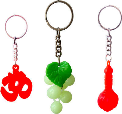 

ShopTop Combo of 3 ( OM, Gada and Grapes) Key Chain