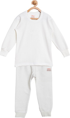 VIMAL JONNEY Top - Pyjama Set For Boys(White, Pack of 2)