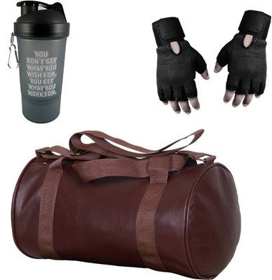 

Vellora High Quality Gym Bag, Protein Shaker And Gym Glove With Wrist Support Combo Gym & Fitness Kit
