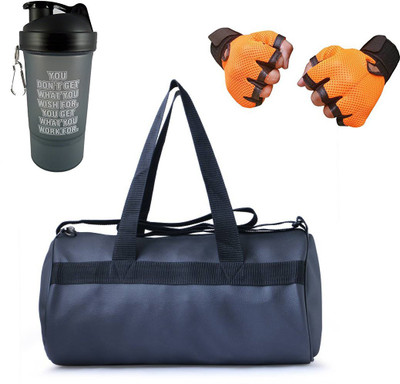 

Vellora High Quality Gym Bag, Protein Shaker And Gym Glove With Wrist Support Combo Gym & Fitness Kit